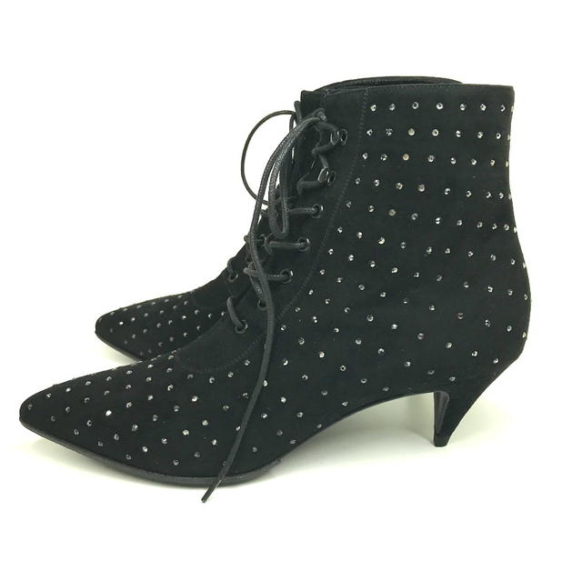 Saint Laurent UNUSED SAINT LAURENT PARIS 352375 KID SCAMOSCIATO Short Boots Suede / Rhinestone - view 2