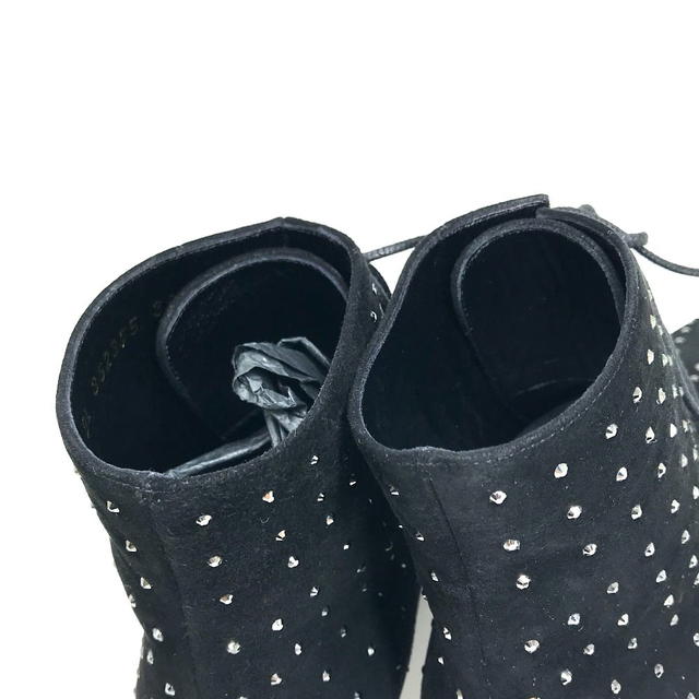 Saint Laurent UNUSED SAINT LAURENT PARIS 352375 KID SCAMOSCIATO Short Boots Suede / Rhinestone - view 4