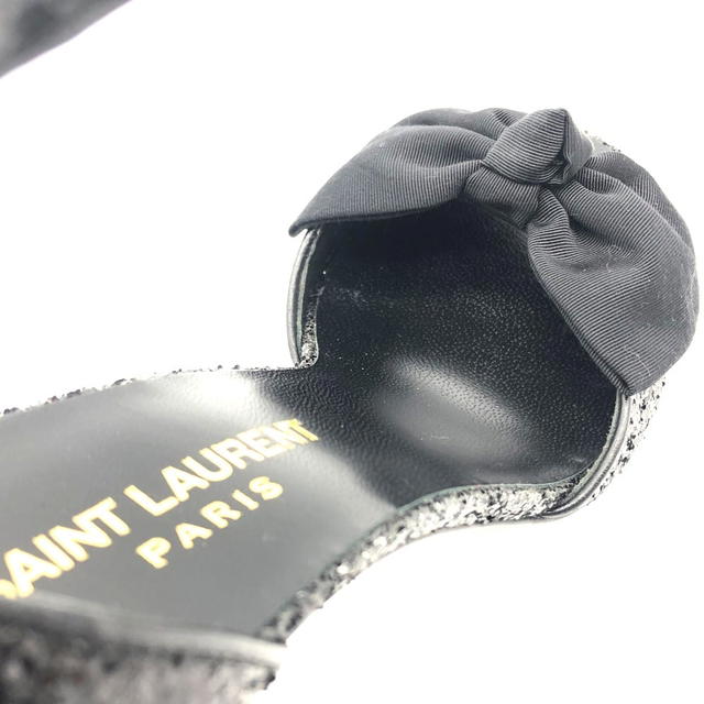 Saint Laurent UNUSED SAINT LAURENT PARIS Ribbon motif Grister Sandals heels pumps 438805 - view 5