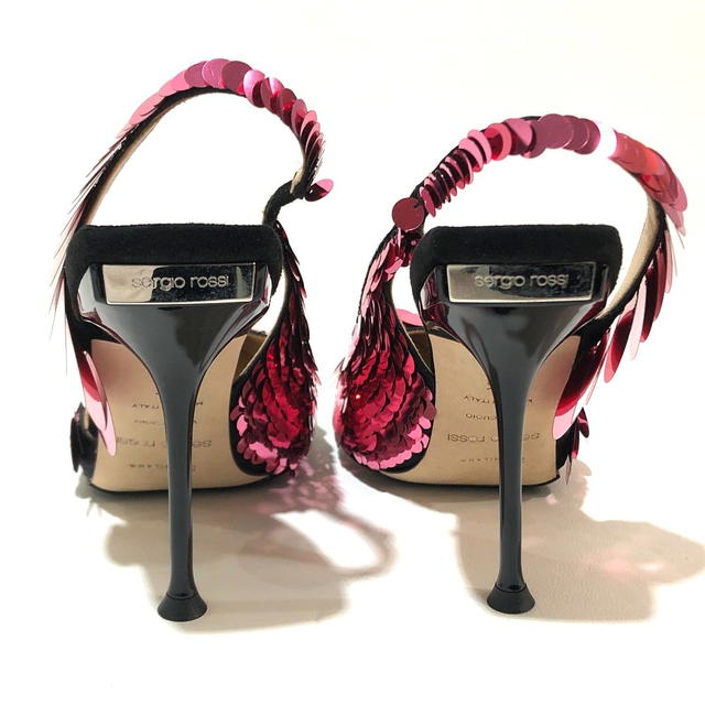Sergio Rossi UNUSED SERGIO ROSSI Heels Black x pink Sequin A82860 - view 3