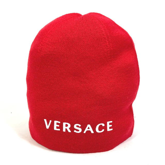 Versace UNUSED VERSACE beanie knit cap hat Beanie Bicolor Knit hat wool Red/White - view 1