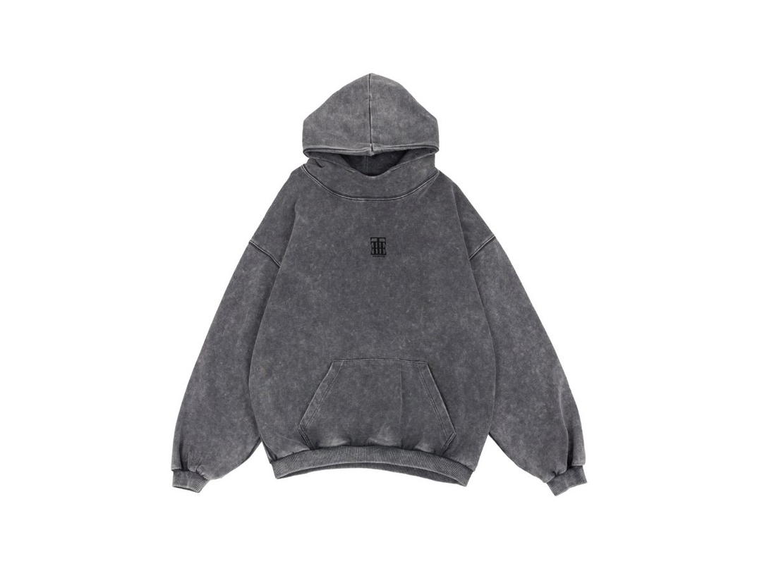 URTHE URTHE Bleached Hoodie SUPER CLASS HD Black