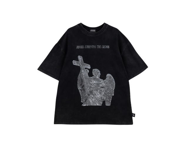 URTHE URTHE Bleached Oversized T-Shirt ANGEL CARRYING - view 1