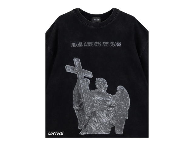 URTHE URTHE Bleached Oversized T-Shirt ANGEL CARRYING - view 2