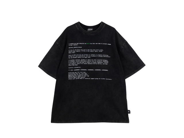 URTHE URTHE Bleached Oversized T-Shirt BLUE SCREEN OF DEATH - view 1