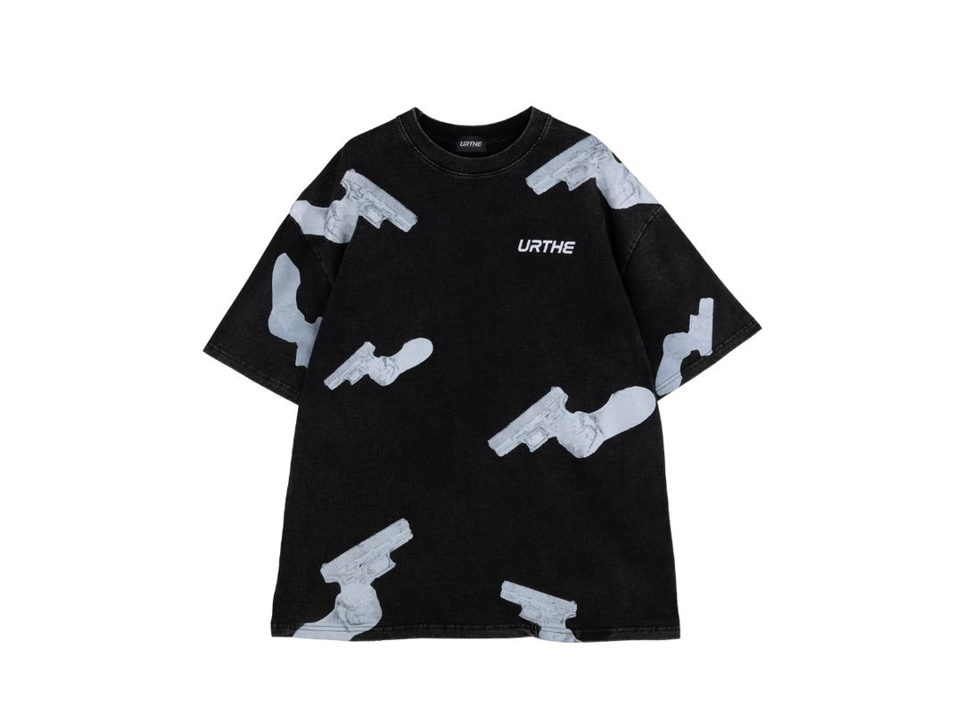 URTHE URTHE Bleached Oversized T-Shirt GUNSLINGER