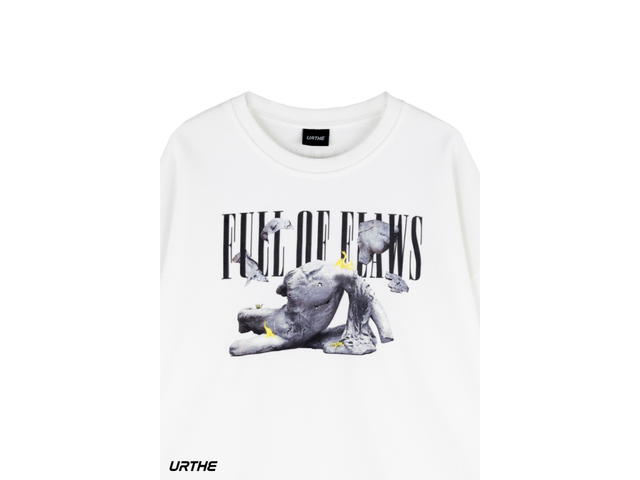 URTHE URTHE Oversized Sweater FULL OF FLAWS White - view 3