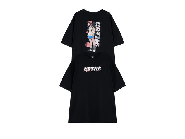 URTHE URTHE Oversized T-Shirt GIRL POP Black - view 3