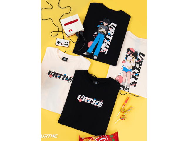 URTHE URTHE Oversized T-Shirt GIRL POP Black - view 5