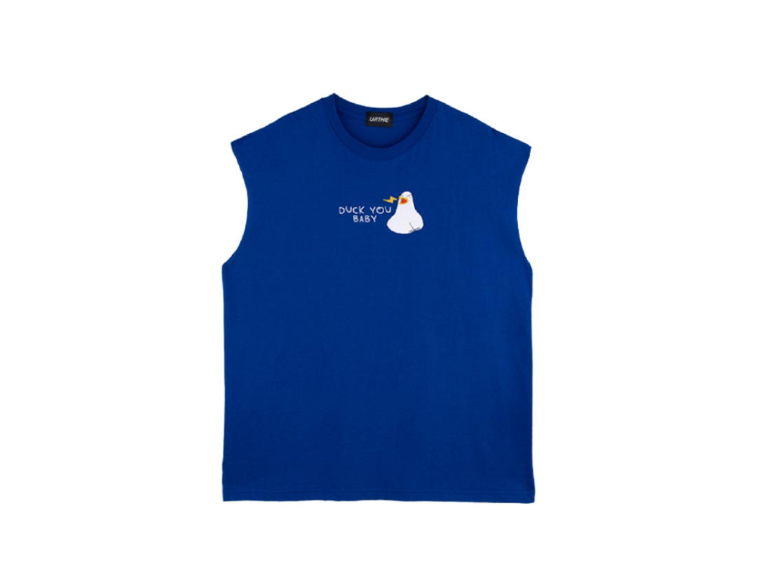 URTHE URTHE Sleeveless Shirt Col. DECK HERE DUCKYOU Denim