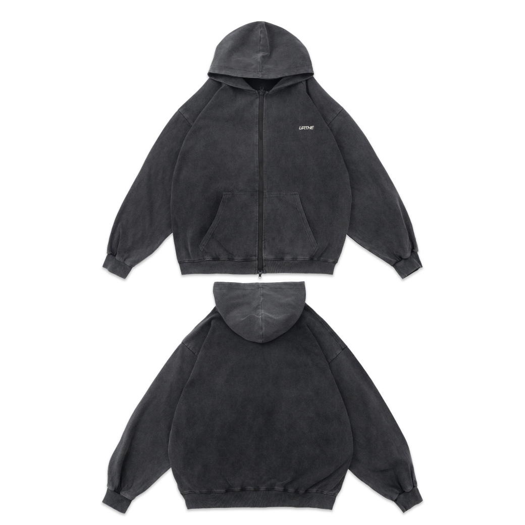 URTHE URTHE 3D METAL JK HOODIE Black
