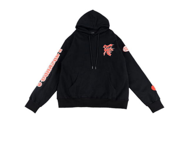 URTHE URTHE BROKEN CORAZON HOODIE Black - view 2