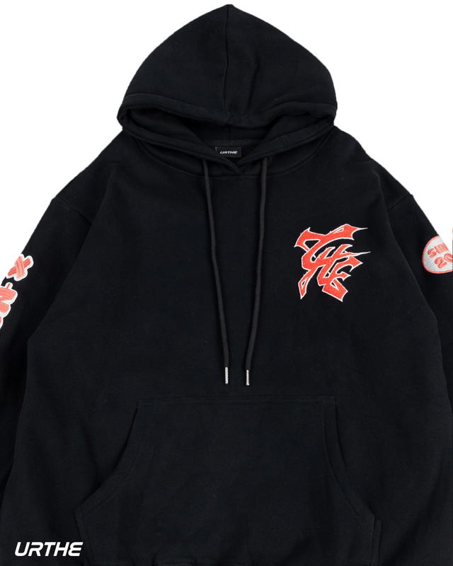 URTHE URTHE BROKEN CORAZON HOODIE Black - view 4