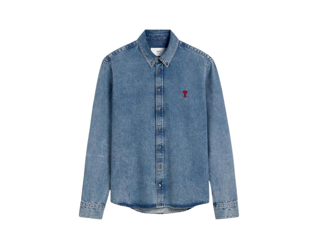 Ami Paris Ami Paris Ami De Coeur Button Down Shirt Used Blue