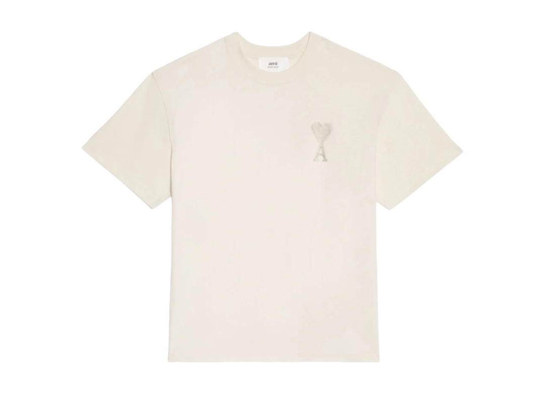 Ami Paris AMI de Coeur Tone-On-Tone T-Shirt Off White
