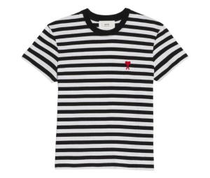 Buy AMI de Coeur Striped T-Shirt Black White at Sasom – Authentic and Ready to Ship