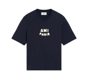 Buy Ami Paris Patch T-Shirt Navy Blue at Sasom – Authentic and Ready to Ship