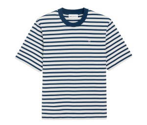 Buy Ami Paris Cotton Boxy Fit Mariniere Ami De Coeur T-shirt Ink White at Sasom – Authentic and Ready to Ship