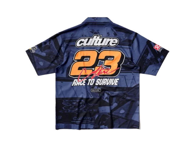 V.A.C. V.A.C. Culture Race To Survive Bowling Shirt Blue - view 2