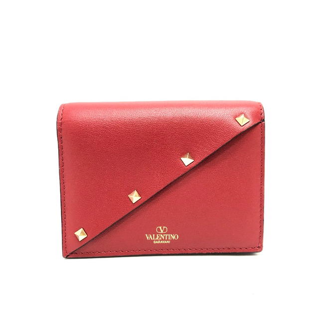 Valentino VALENTINO 5Ｗ2P0AE4VRF Rock studs Compact Wallet Folded wallet Leather Red - view 2