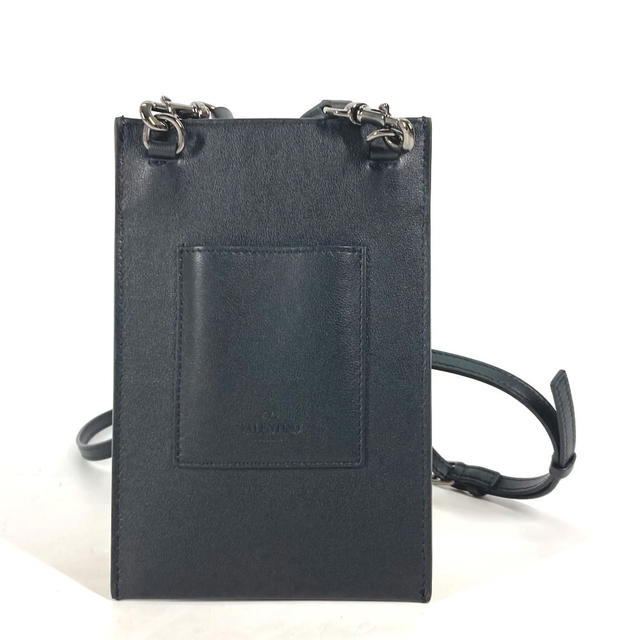 Valentino VALENTINO Bag Crossbody Pochette logo Studs Shoulder Bag Leather Black - view 3