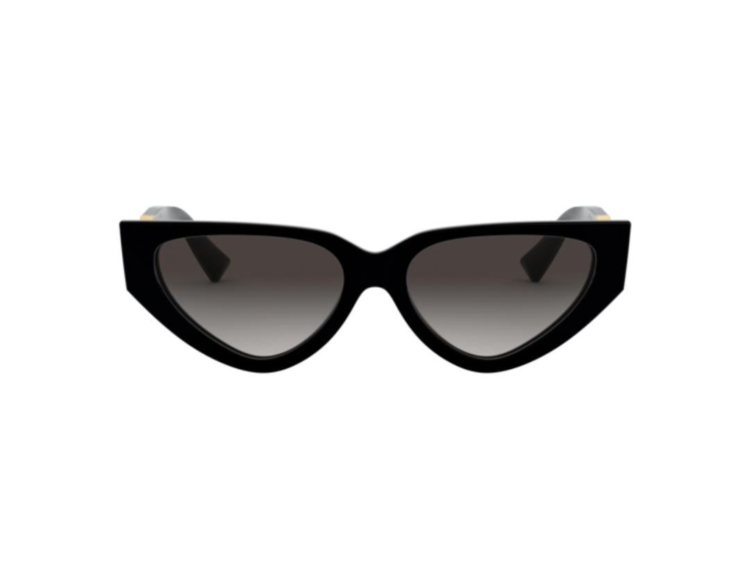Valentino Valentino Cat Eye Sunglasses In Black Acetate Frame-V Shape With Brown Lens