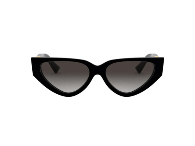 Valentino Valentino Cat Eye Sunglasses In Black Acetate Frame-V Shape With Brown Lens - view 1