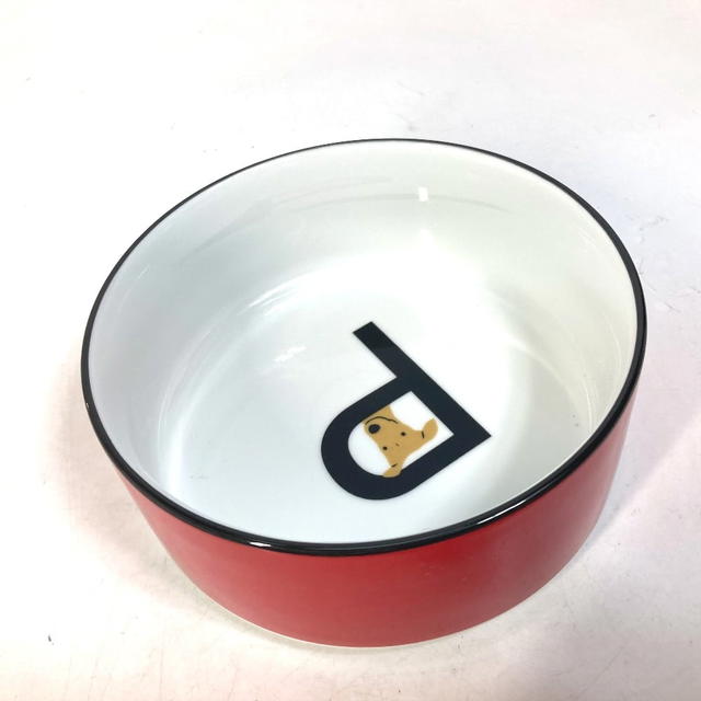 Valentino VALENTINO dog pet ROCKSTUD PET Food Bowl plate food plate White/Red Unused - view 4