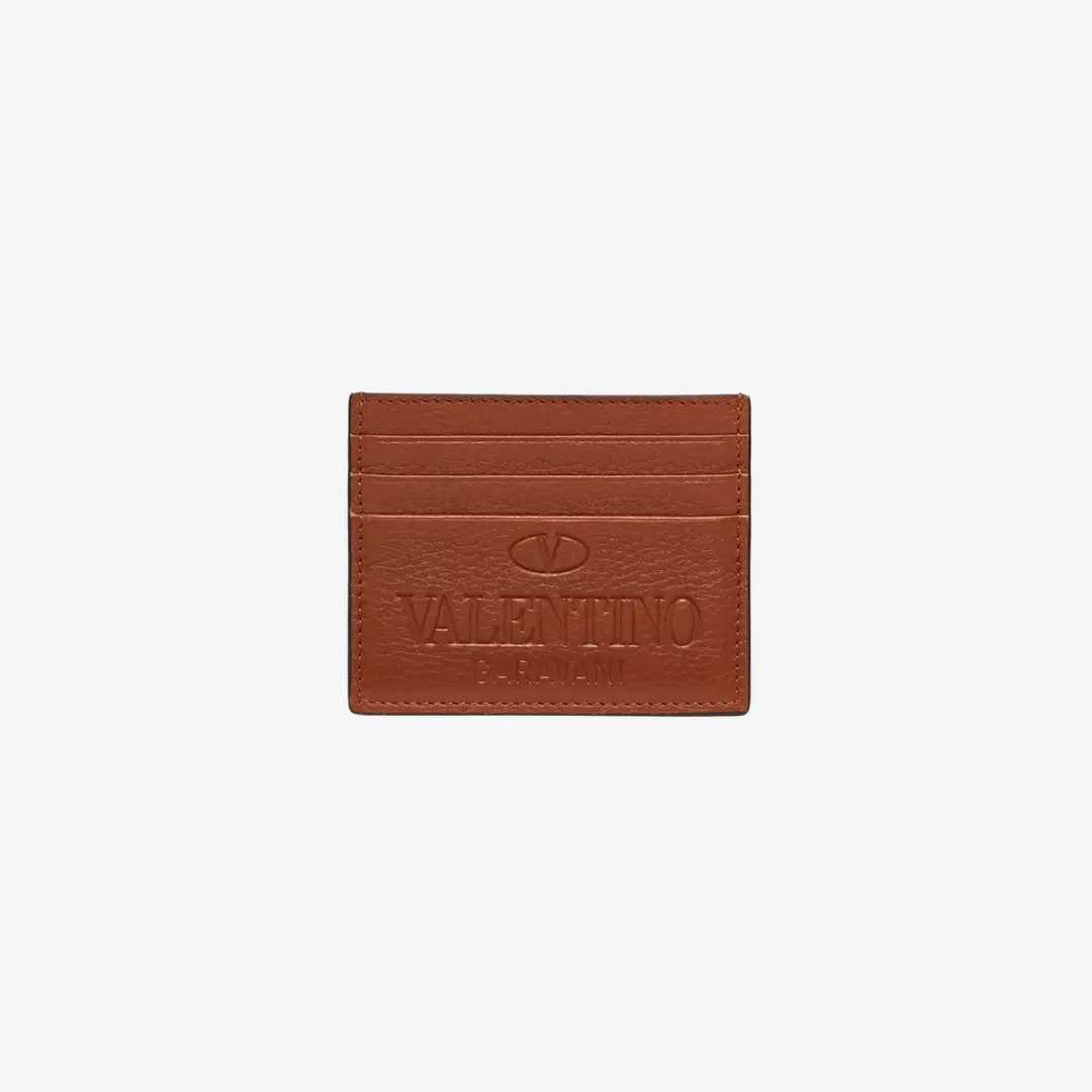 Valentino Valentino Garavani Identity Card Case Saddle Brown