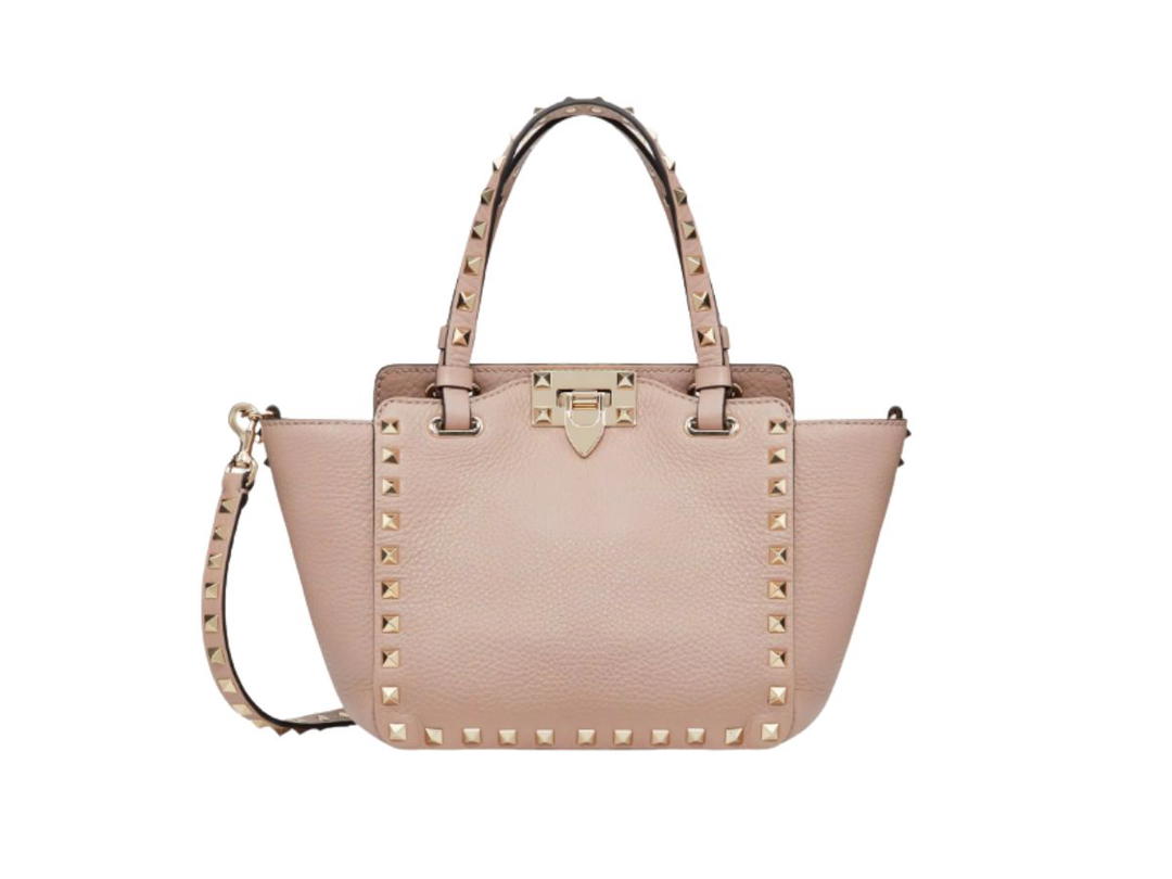 Valentino Valentino Garavani Mini Rockstud Grainy Calfskin Bag Poudre
