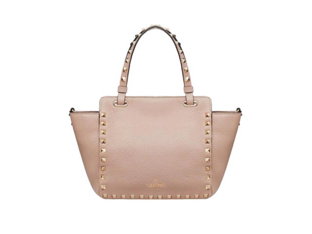 Valentino Valentino Garavani Mini Rockstud Grainy Calfskin Bag Poudre - view 2