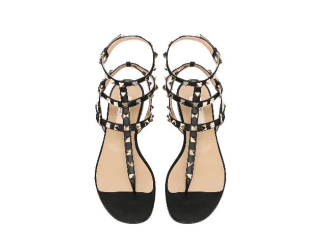 Valentino VALENTINO GARAVANI ROCKSTUD FLIP FLOP SANDAL IN CALFSKIN LEATHER Black - view 2