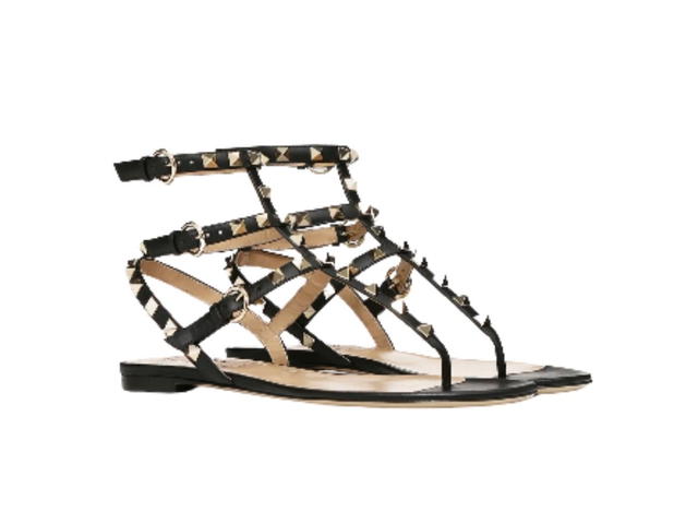 Valentino VALENTINO GARAVANI ROCKSTUD FLIP FLOP SANDAL IN CALFSKIN LEATHER Black - view 3