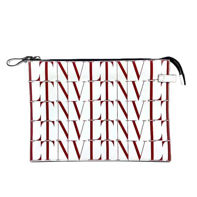 Valentino Valentino Garavani With strap Logo All-over Print Bicolor Pouch Clutch Bag - view 2