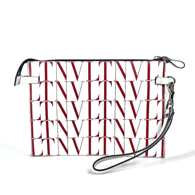 Valentino Valentino Garavani With strap Logo All-over Print Bicolor Pouch Clutch Bag - view 3