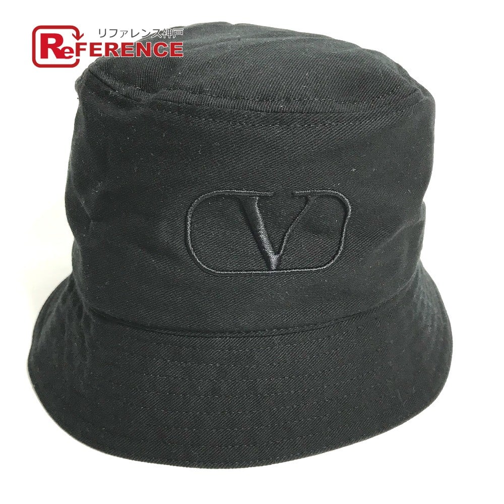 Valentino VALENTINO HGA11HCY V logo hat bucket hat bob hat cotton Black