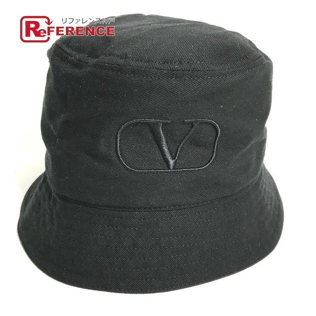 Valentino VALENTINO HGA11HCY V logo hat bucket hat bob hat cotton Black - view 1