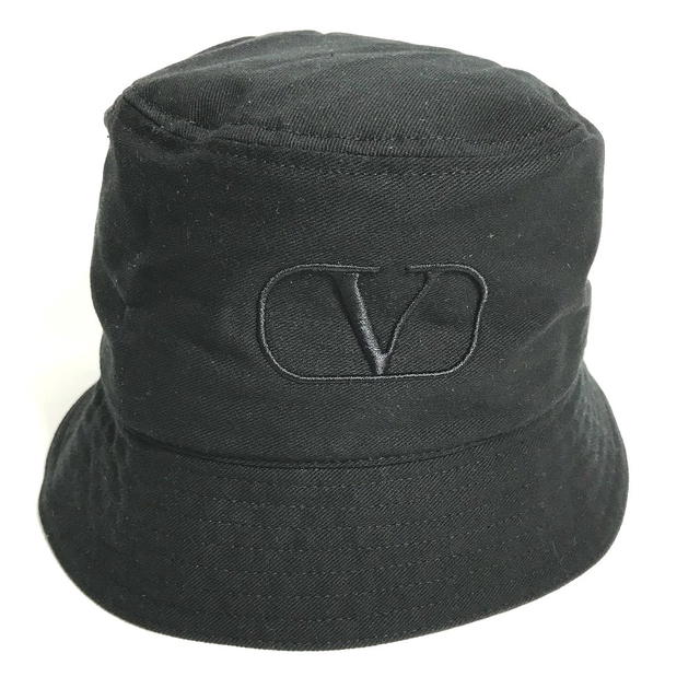 Valentino VALENTINO HGA11HCY V logo hat bucket hat bob hat cotton Black - view 2