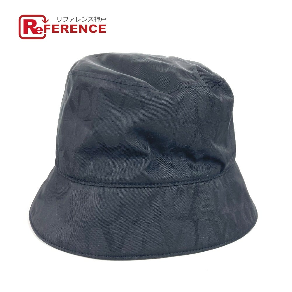Valentino VALENTINO Logo All-over pattern All-over logo bucket hat bob hat Nylon Black