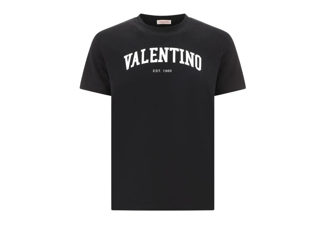 Valentino Valentino Logo Printed Crewneck T-Shirt Black