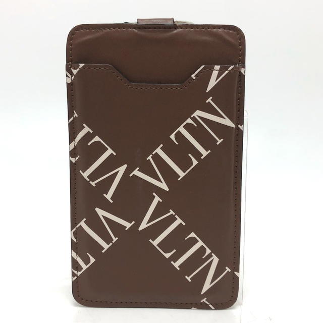 Valentino VALENTINO Logo Strap neck straps Shoulder Case pocket Leather Brown - view 3