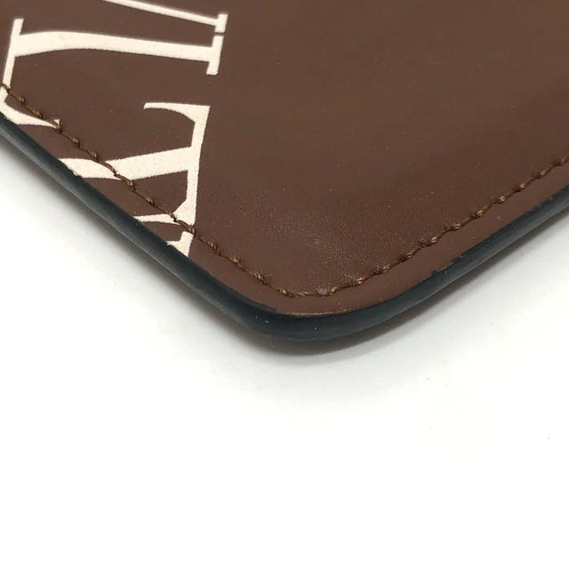 Valentino VALENTINO Logo Strap neck straps Shoulder Case pocket Leather Brown - view 5
