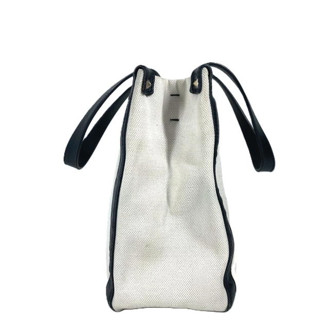 Valentino VALENTINO Logo studs Bag Shoulder Bag Tote Bag Canvas/Leather White/Black - view 4