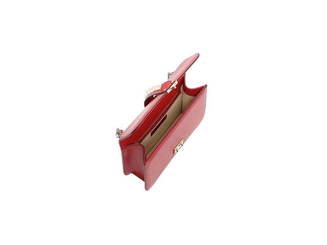 Valentino Valentino Medium Chain Shoulder Bag In Calfskin With Ruthenium-Finish Studs And Metal Hardware Red - view 3