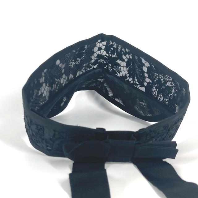 Valentino VALENTINO Ribbon Lace Visor Hat Lace Embroidery Sun visor cotton / Rayon Black - view 5