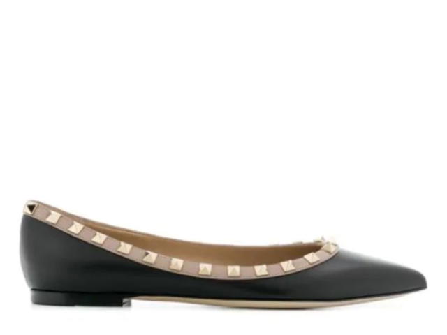 Valentino Valentino Rockstud Pointed Toe Ballerina Flat - view 1