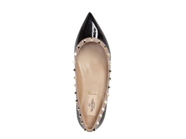 Valentino Valentino Rockstud Pointed Toe Ballerina Flat - view 3