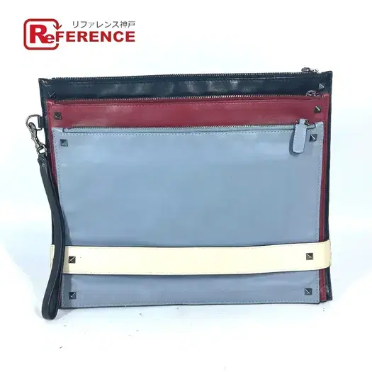 Buy VALENTINO Studs Tricolor color bag Clutch bag Leather Black/Red at Sasom – Authentic and Ready to Ship