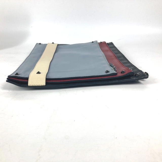 Valentino VALENTINO Studs Tricolor color bag Clutch bag Leather Black/Red - view 4
