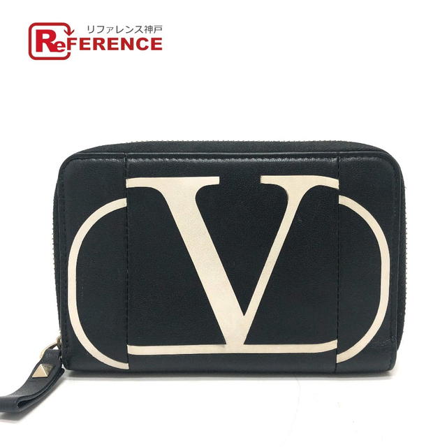 Valentino VALENTINO V logo Bifold Wallet Middle Wallet Folded wallet Leather Black/White - view 1